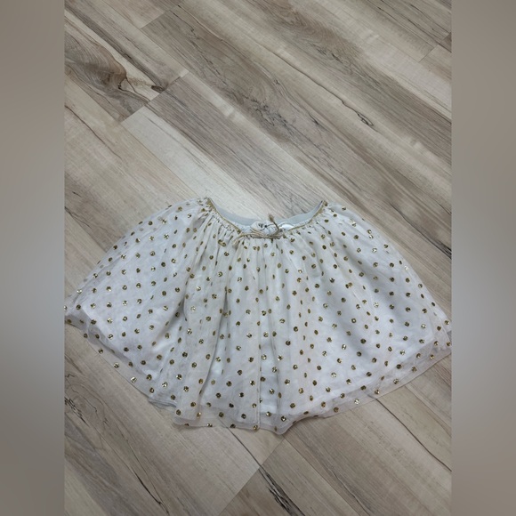 Other - White and Gold Polka Dot Skirt